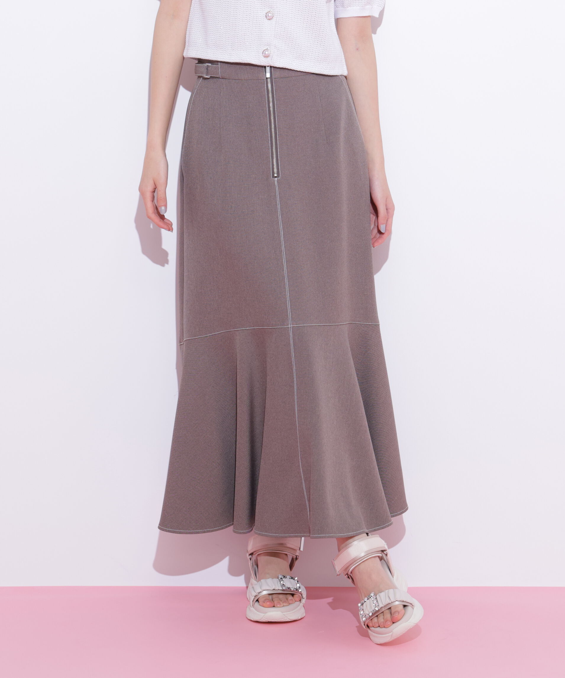  「フロントファスナーマーメイドスカート」|スカート|