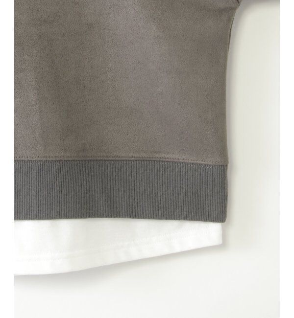 ikka kids「【親子コーデ】フェイクスエードルーイカラーレイヤードプルオーバー（120~160cm）」|Tシャツ・カットソー|