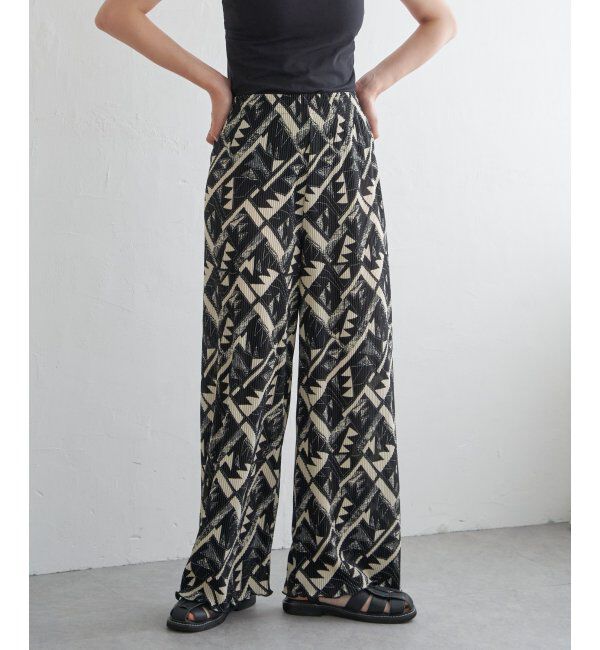 VENCE share style「オリエンタルプリントプリーツパンツ」|デニム|