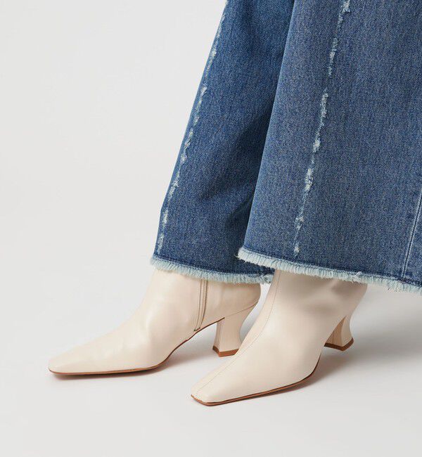 UNITED ARROWS「レザー ショートブーツ」|ショートブーツ|OFF WHITE