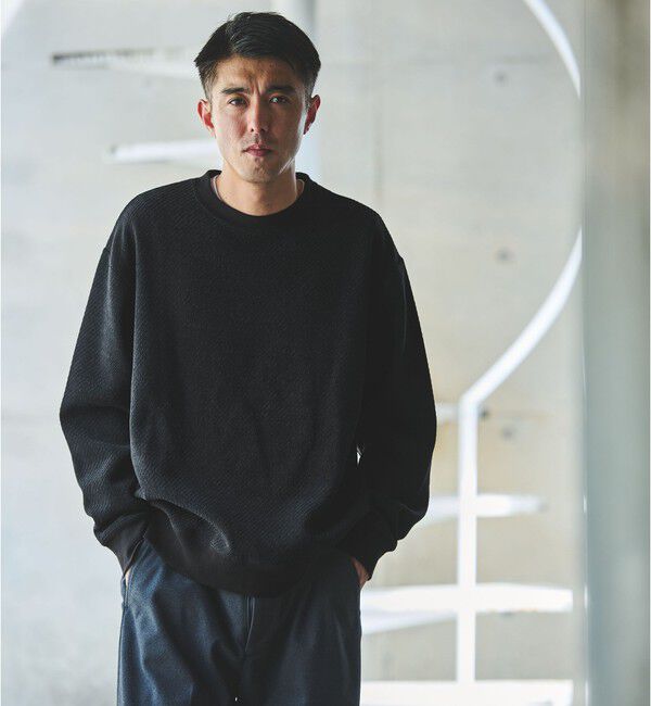 UNITED ARROWS green label relaxing「ツイル モール クルーネック カットソー」|Tシャツ・カットソー|BLACK