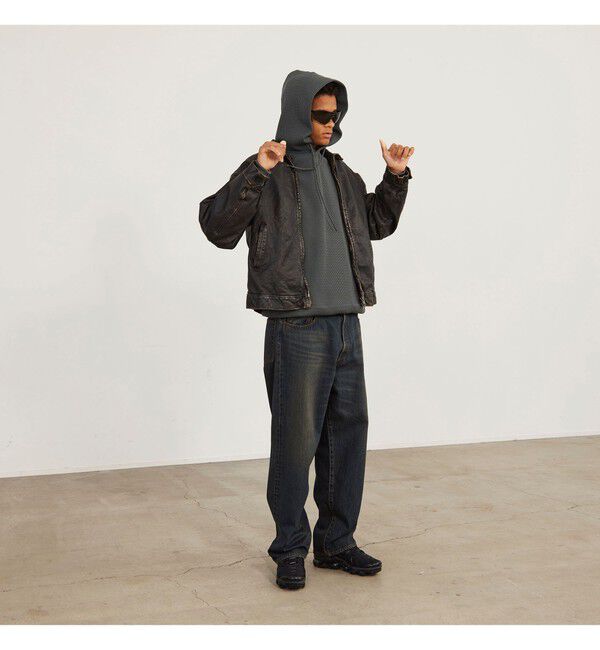 BEAMS「ユーズド加工 レザージップブルゾン」|ブルゾン・スタジャン|