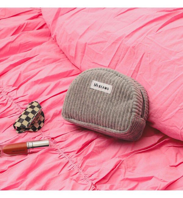 BEAMS「ワイドコーデュロイ ポーチ」|ポーチ|GREY