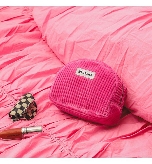 BEAMS「ワイドコーデュロイ ポーチ」|ポーチ|PINK