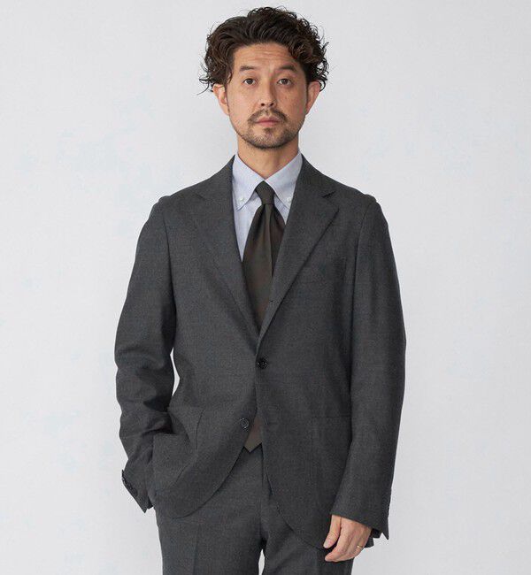 SHIPS「SHIPS:＜セットアップ対応可能＞ LORO PIANA FABRIC  T-WAY  無地 ジャケット」|テーラードジャケット|チャコールグレー