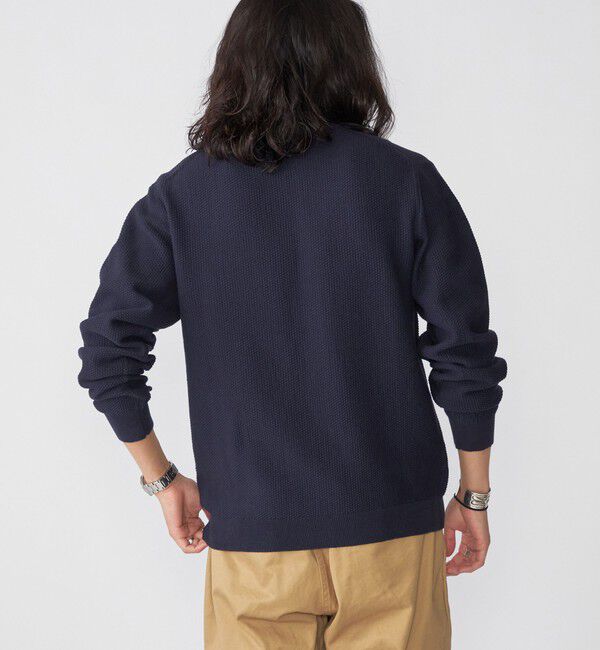 SHIPS「SHIPS: 〈洗濯機可能〉 7ゲージ コットン SOLOTEX(R) ピケ クルーネック ニット」|ニット・セーター|