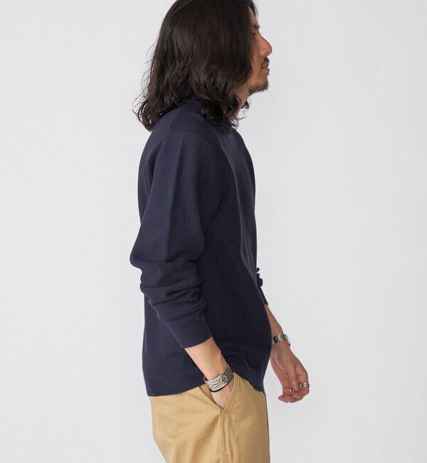 SHIPS「SHIPS: 〈洗濯機可能〉 7ゲージ コットン SOLOTEX(R) ピケ クルーネック ニット」|ニット・セーター|