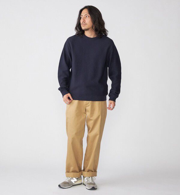 SHIPS「SHIPS: 〈洗濯機可能〉 7ゲージ コットン SOLOTEX(R) ピケ クルーネック ニット」|ニット・セーター|