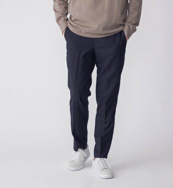 SHIPS「SHIPS: サキソニー ソロテックス ノープリーツ パンツ」|チノ|ネイビー