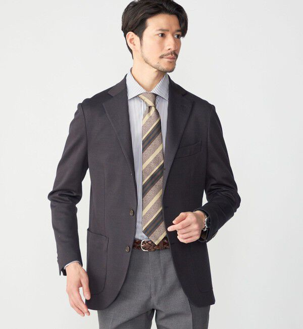 SHIPS「SHIPS: 〈手洗い可能〉ラミー ジャージー ジャケット」|テーラードジャケット|ブラウン