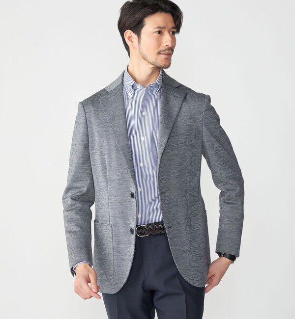 SHIPS「SHIPS: 〈手洗い可能〉ラミー ジャージー ジャケット」|テーラードジャケット|コバルトブルー