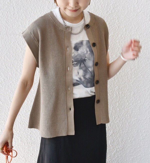 SHIPS for women「〈手洗い可能〉ギマ コットン Aライン シルエット ベスト」|ベスト・ジレ|