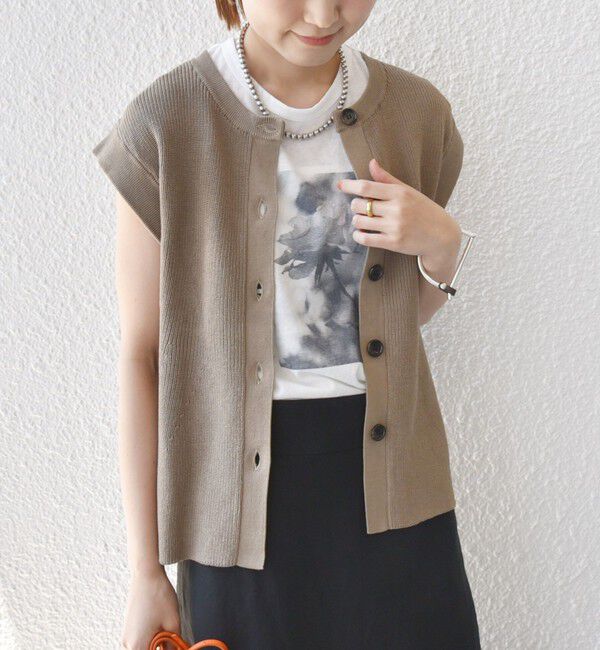 SHIPS for women「〈手洗い可能〉ギマ コットン Aライン シルエット ベスト」|ベスト・ジレ|