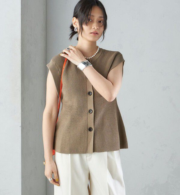 SHIPS for women「〈手洗い可能〉ギマ コットン Aライン シルエット ベスト」|ベスト・ジレ|