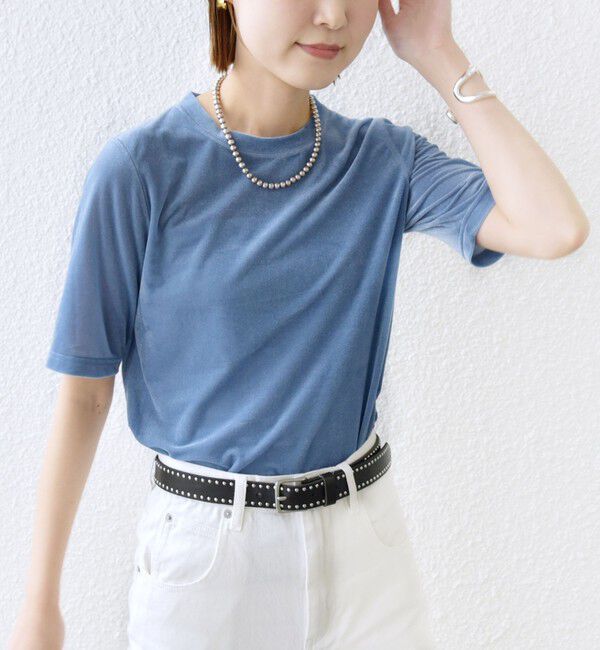 SHIPS for women「〈手洗い可能〉シアー ショートスリーブ プルオーバー」|Tシャツ・カットソー|