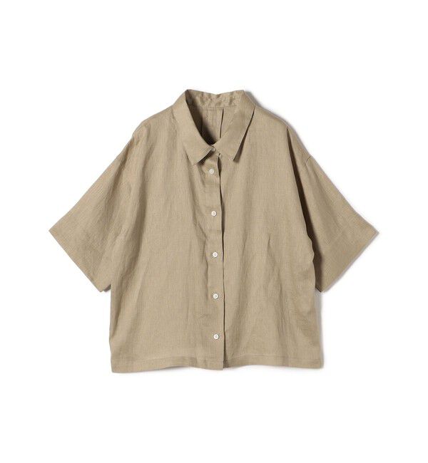 SHIPS Colors 「SHIPS Colors: 〈手洗い可能〉リネン ボクシー シャツ2◇」|シャツ・ブラウス|ベージュ