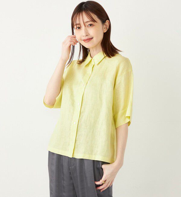 SHIPS Colors 「SHIPS Colors: 〈手洗い可能〉リネン ボクシー シャツ2◇」|シャツ・ブラウス|