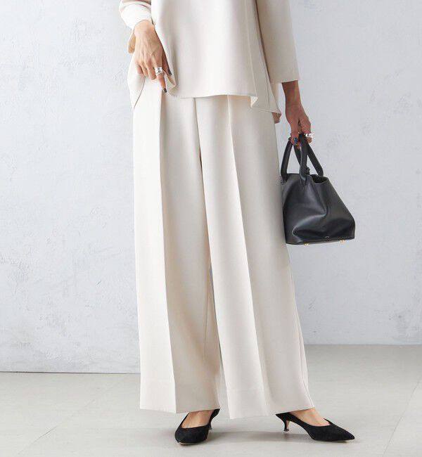 SHIPS for women「troisiemeCHACO:ワイド パンツ（セレモニー対応可）」|スラックス|