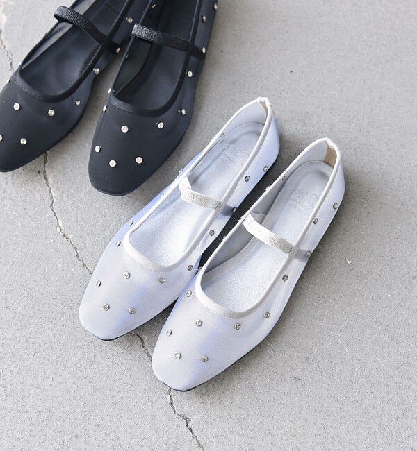 SHIPS any「【SHIPS any別注】eblouna: メッシュ クリアドット フラット シューズ」|パンプス|