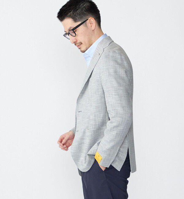 SHIPS「TAGLIATORE: メランジ グレー ホップサック ジャケット」|テーラードジャケット|