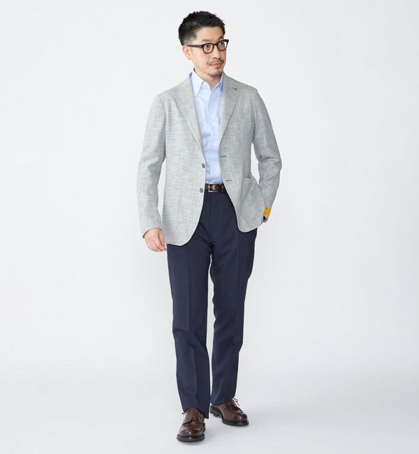 SHIPS「TAGLIATORE: メランジ グレー ホップサック ジャケット」|テーラードジャケット|