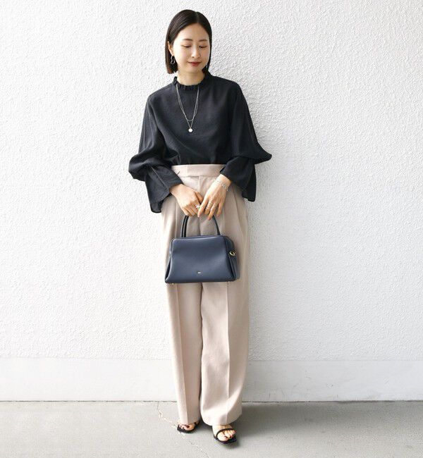 SHIPS for women「〈手洗い可能〉シルク混 シャイニー フリル スリーブ ブラウス」|シャツ・ブラウス|