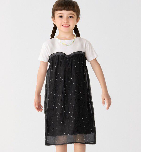 SHIPS Colors 「SHIPS Colors:100～140cm /〈洗濯機可能〉グリッター ドット ワンピース」|ワンピース|ブラック