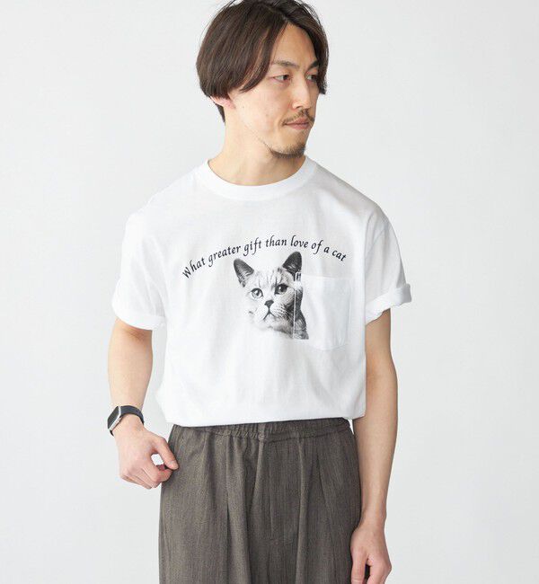 SHIPS「【WEB限定/SHIPS別注】Regency Works: キャット ポケット Tシャツ」|Tシャツ・カットソー|