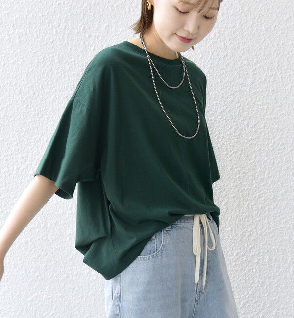 SHIPS for women「裾タック コクーン ショートスリーブ プルオーバー」|Tシャツ・カットソー|ダークグリーン