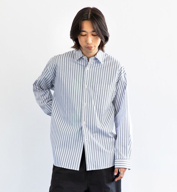 SHIPS「City Ambient Products: レギュラーカラー ブロード ストライプ シャツ」|シャツ・ブラウス|