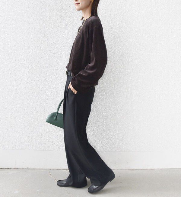 SHIPS for women「〈手洗い可能〉コットン ポリエステル ベロア ワイド スリーブ ボーダー」|Tシャツ・カットソー|