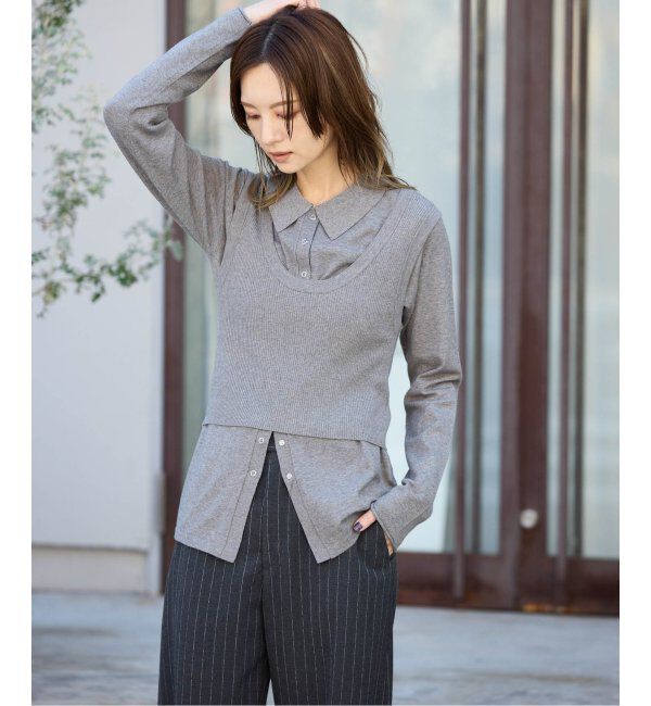 OUTDOOR PRODUCTS Usual Things「ニットシャツニットビスチェ2点SET」|ニット・セーター|