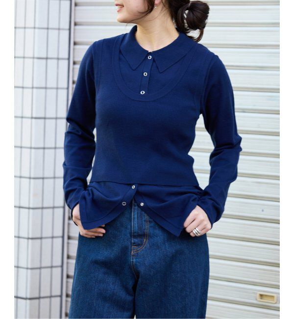 OUTDOOR PRODUCTS Usual Things「ニットシャツニットビスチェ2点SET」|ニット・セーター|