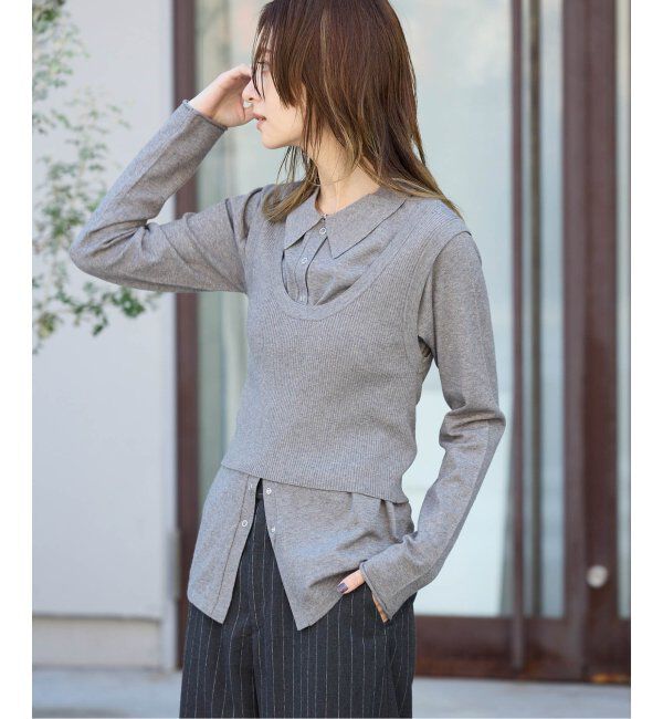 OUTDOOR PRODUCTS Usual Things「ニットシャツニットビスチェ2点SET」|ニット・セーター|