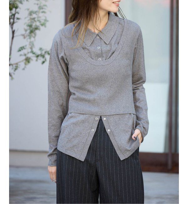 OUTDOOR PRODUCTS Usual Things「ニットシャツニットビスチェ2点SET」|ニット・セーター|