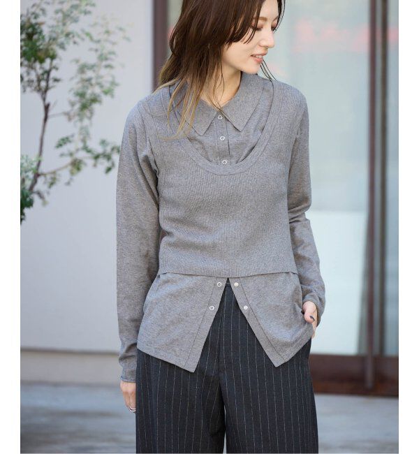 OUTDOOR PRODUCTS Usual Things「ニットシャツニットビスチェ2点SET」|ニット・セーター|