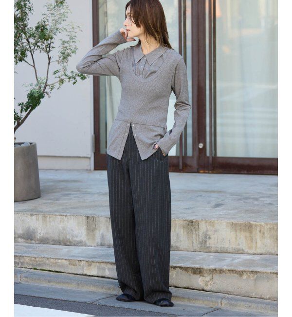 OUTDOOR PRODUCTS Usual Things「ニットシャツニットビスチェ2点SET」|ニット・セーター|