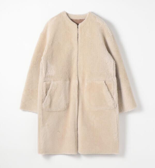 TOMORROWLAND collection「メリノムートン ノーカラーコート」|ノーカラーコート|