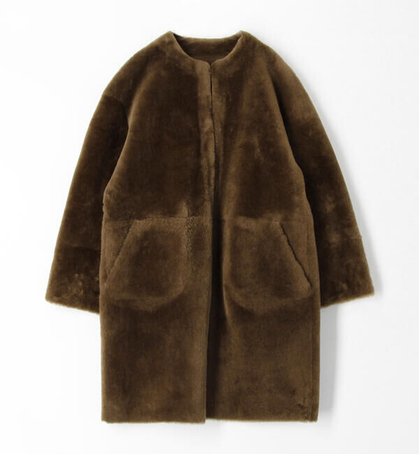 TOMORROWLAND collection「メリノムートン ノーカラーコート」|ノーカラーコート|