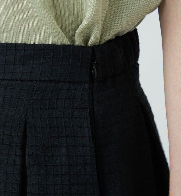 Ballsey「シアーチェックドビー ボックスタックスカート」|フレア|