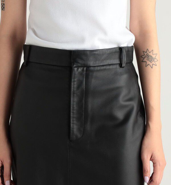 Edition「ラムレザーIラインロングスカート」|スカート|