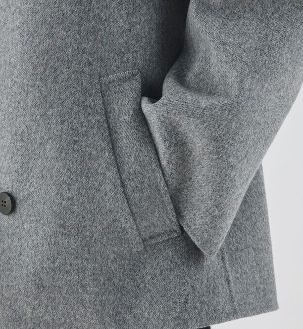 GALERIE VIE「ウールダブルフェイス カラーレス ショートトレンチコート」|ノーカラーコート|