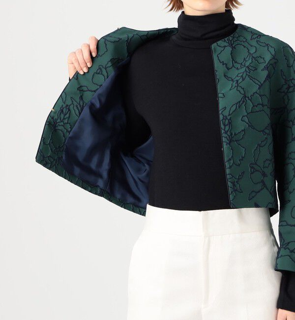 TOMORROWLAND collection「リーニュジャカード コクーンジャケット」|ノーカラージャケット|