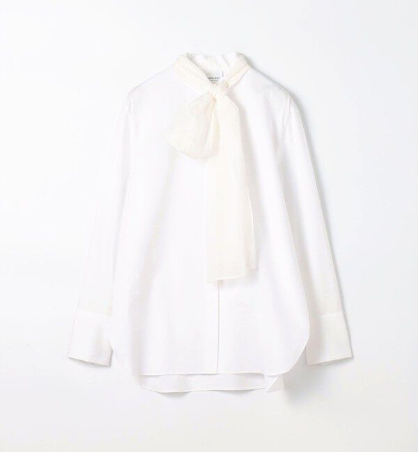 TOMORROWLAND collection「コンパクトブロード シフォンボウタイブラウス」|シャツ・ブラウス|11 ホワイト