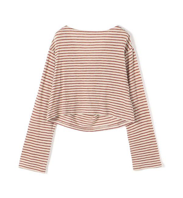 BACCA「リネンボーダー ショートカットソー」|Tシャツ・カットソー|36 レッド系