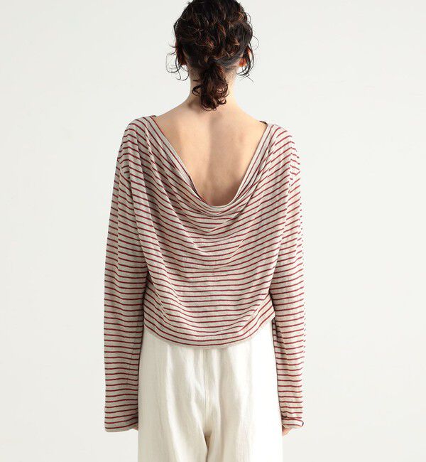 BACCA「リネンボーダー ショートカットソー」|Tシャツ・カットソー|