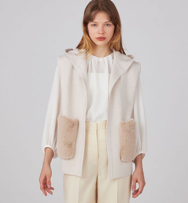 Ballsey「ウールポリエステルミラノリブ フーディジレ」|ベスト・ジレ|