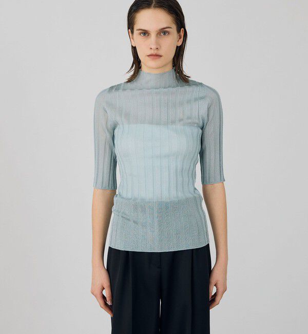 DES PRES「グリッターシアー ハイネックプルオーバー」|ニット・セーター|