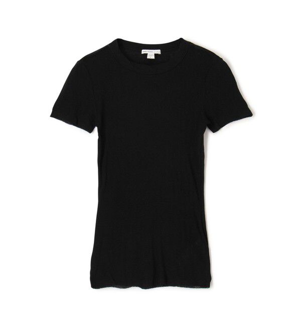 JAMES PERSE「コットンカシミヤブレンドリブ クルーネックTシャツ WVA3978」|Tシャツ・カットソー|19 ブラック