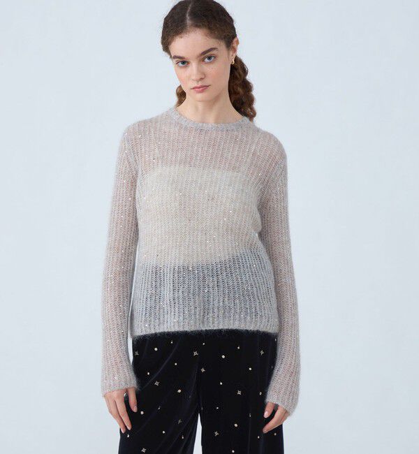 Ballsey「ラメスパンコールモヘヤ クルーネックプルオーバー」|ニット・セーター|